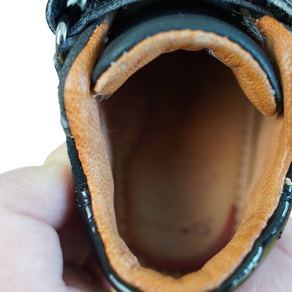 Geox Respira Toddler Girls Black Patent Leather &‎ Suede Shoes Size 4.5 S Heart - Picture 3 of 7